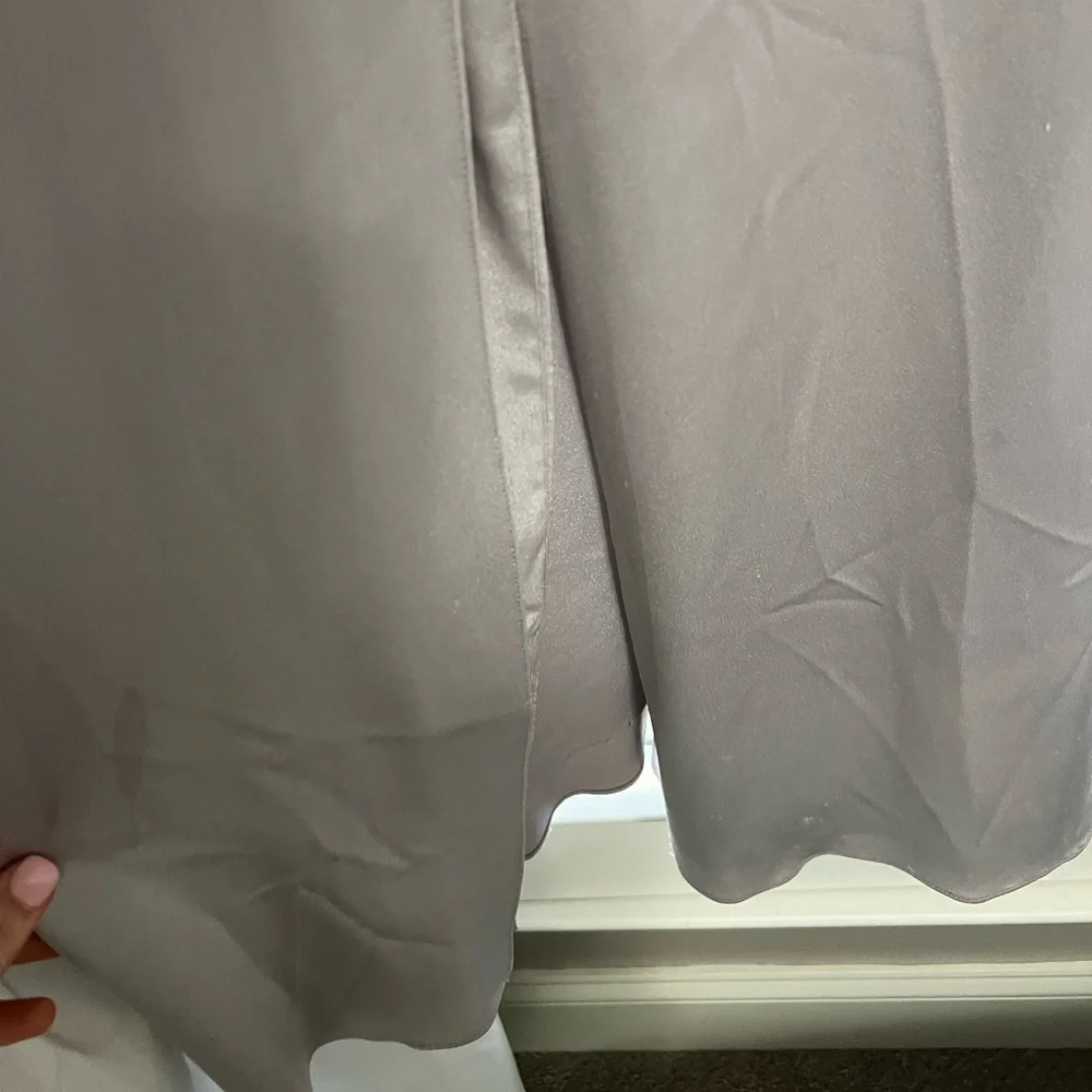 Halston Heritage Deep V Silver Dress - Picture 9 of 11